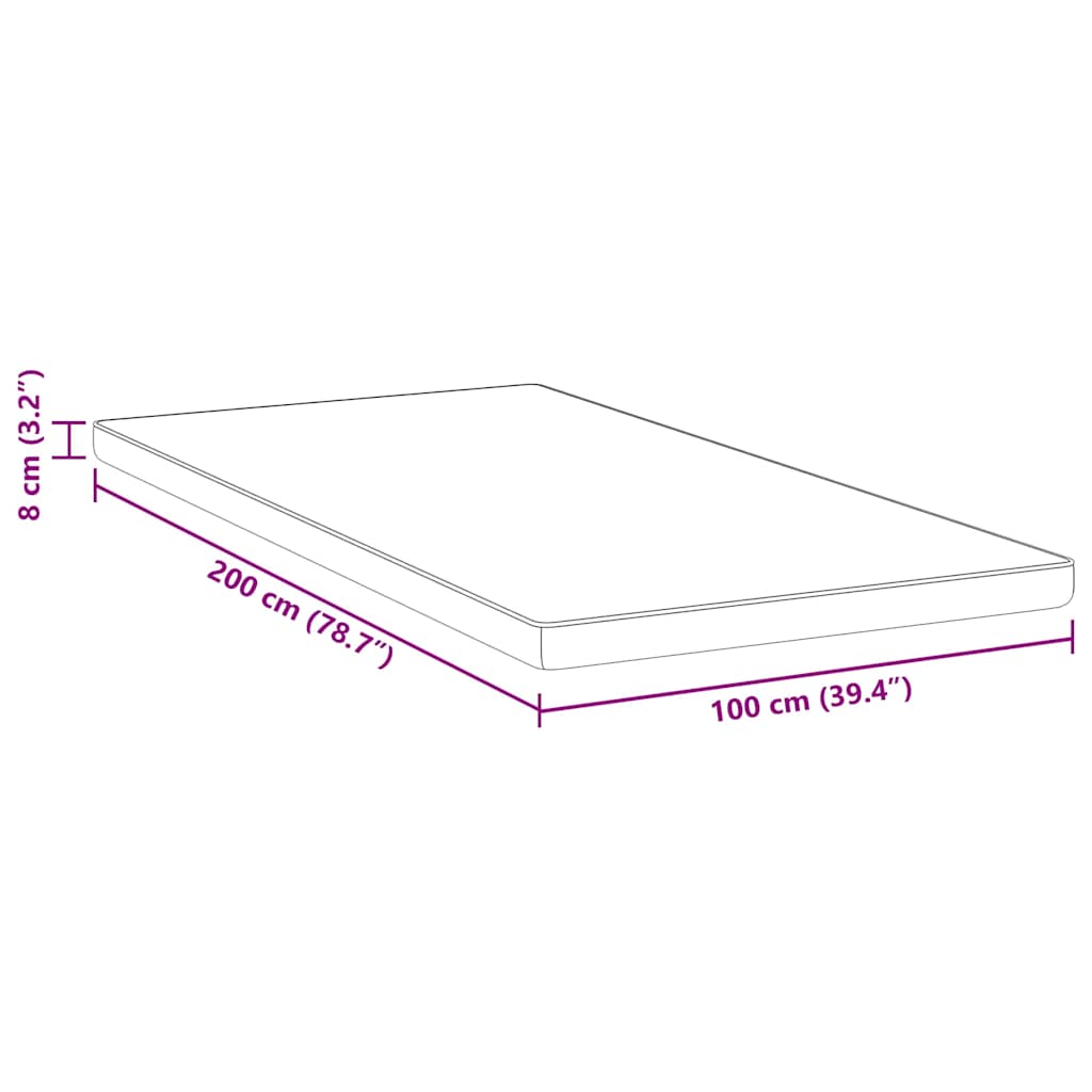 Madras topper Hvid 100 x 200 cm Jacquard stof