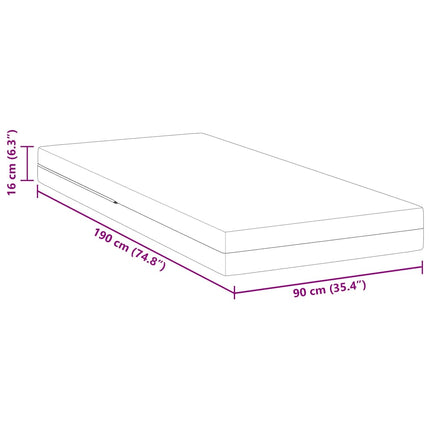 Madras Medium fast 90 x 190 cm Hvid