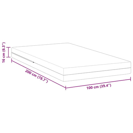 Madras Medium fast 100 x 200 cm Hvid