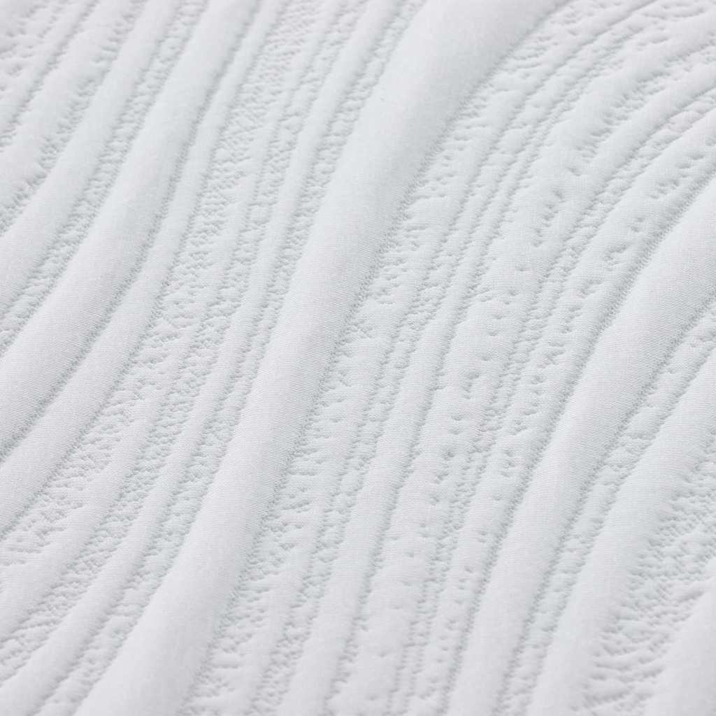 Madras Hvid og Grå 140 x 190 cm Jacquard stof