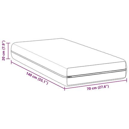 Madras Hvid 70 x 140 cm Pocket Spring