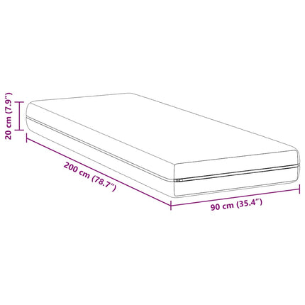 Madras Hvid 90 x 200 cm Pocket Spring