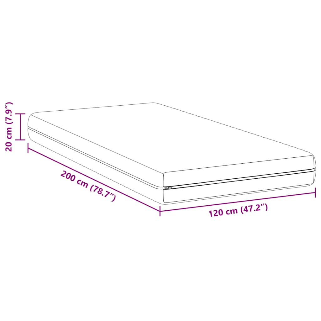 Madras Hvid 120 x 200 cm Pocket Spring