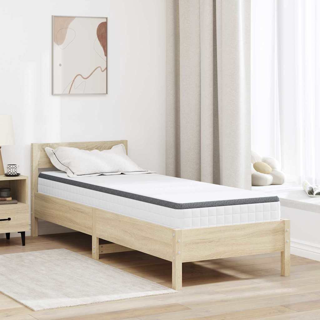 Madras Hvid og Grå 80 x 200 cm Bonell Fjedre