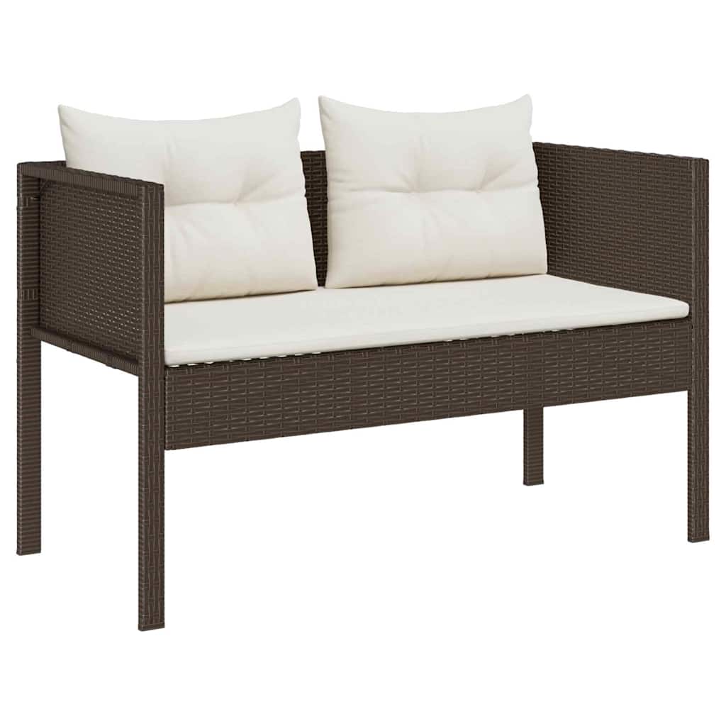 Havesofa Sæt med pude 6 pcs Brun og Creme polyrattan