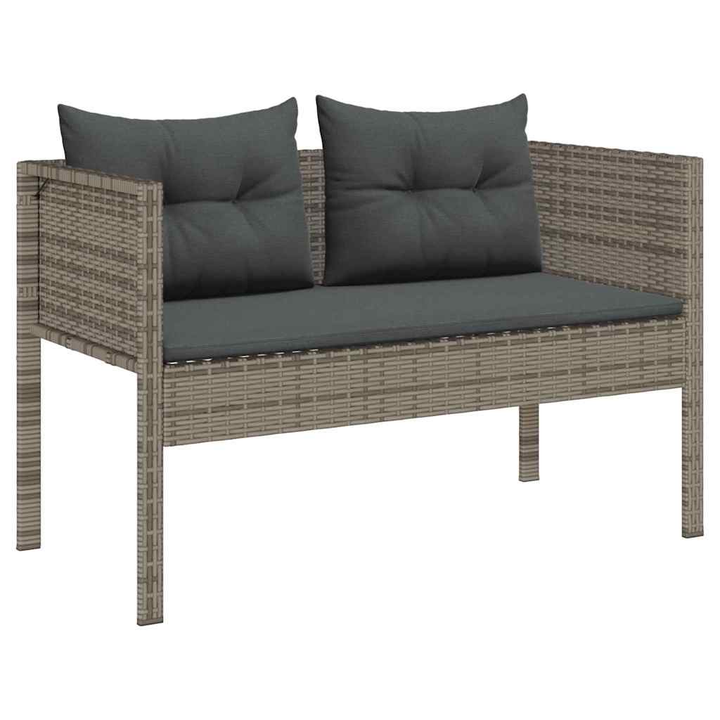 Havesofa Sæt med pude 6 pcs Grå og Mørkegrå polyrattan