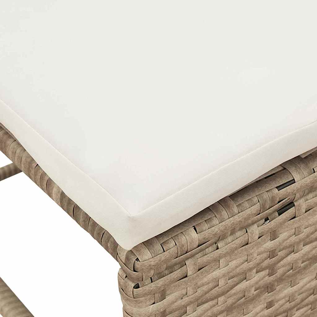 Havesofa Sæt med pude 6 pcs Beige og creme polyrattan