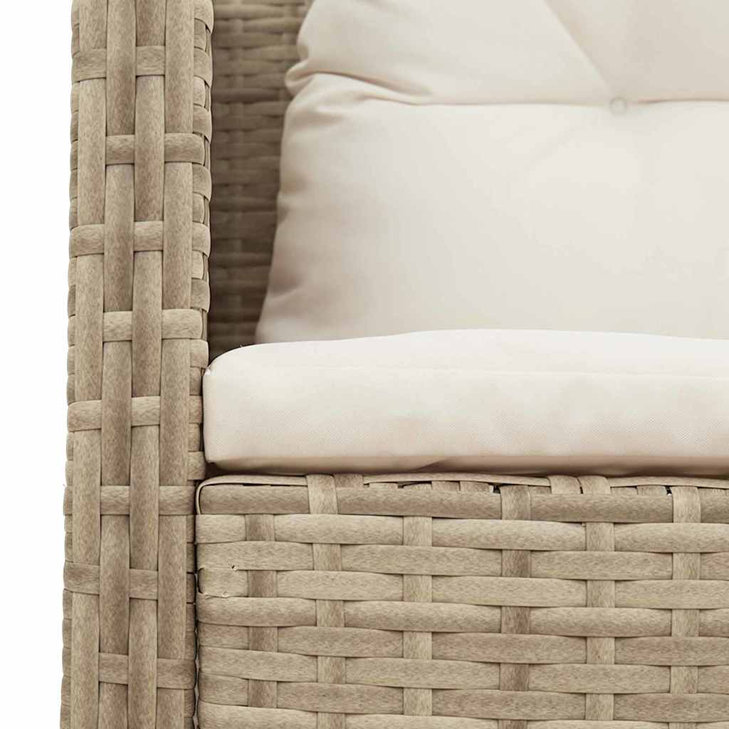 Havesofa Sæt med pude 6 pcs Beige og creme polyrattan