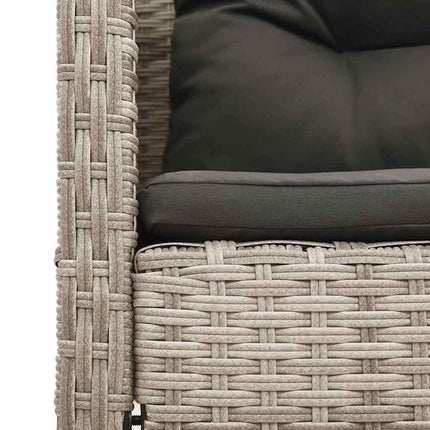 Havesofa Sæt 6 stk. Lysegrå og mørkegrå polyrattan