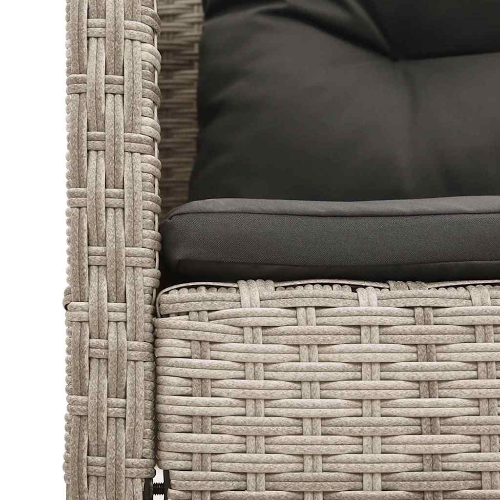 Havesofa Sæt med pude 6 pcs Lysegrå og mørkegrå polyrattan