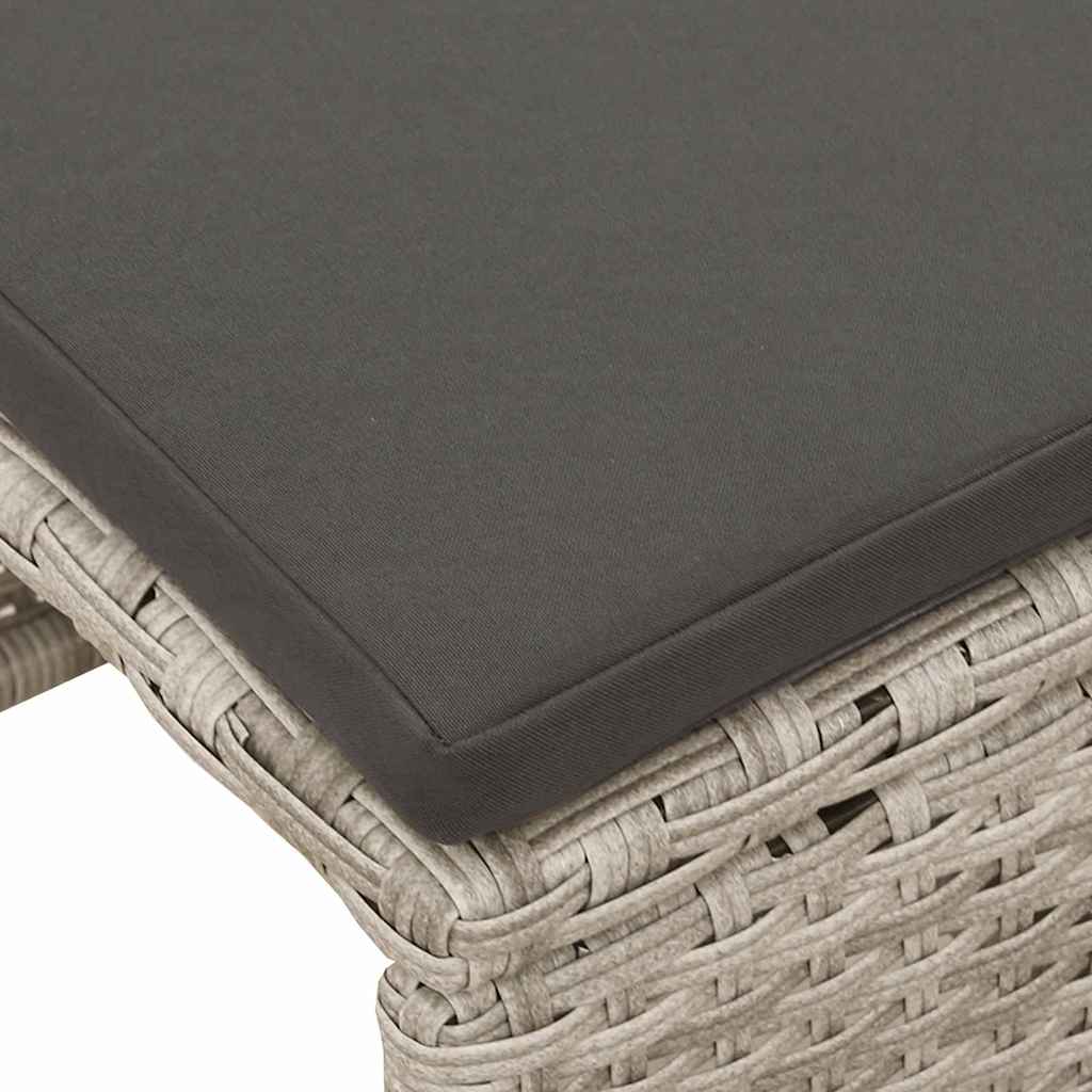 Havesofa Sæt med pude 6 pcs Lysegrå og mørkegrå polyrattan
