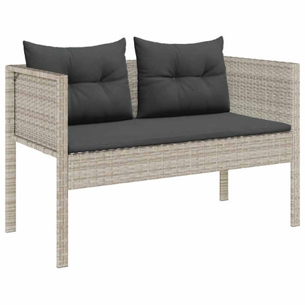 Havesofa Sæt 6 stk. Lysegrå og mørkegrå polyrattan
