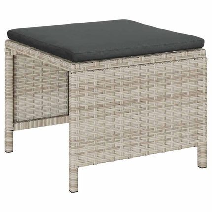 Havesofa Sæt 6 stk. Lysegrå og mørkegrå polyrattan