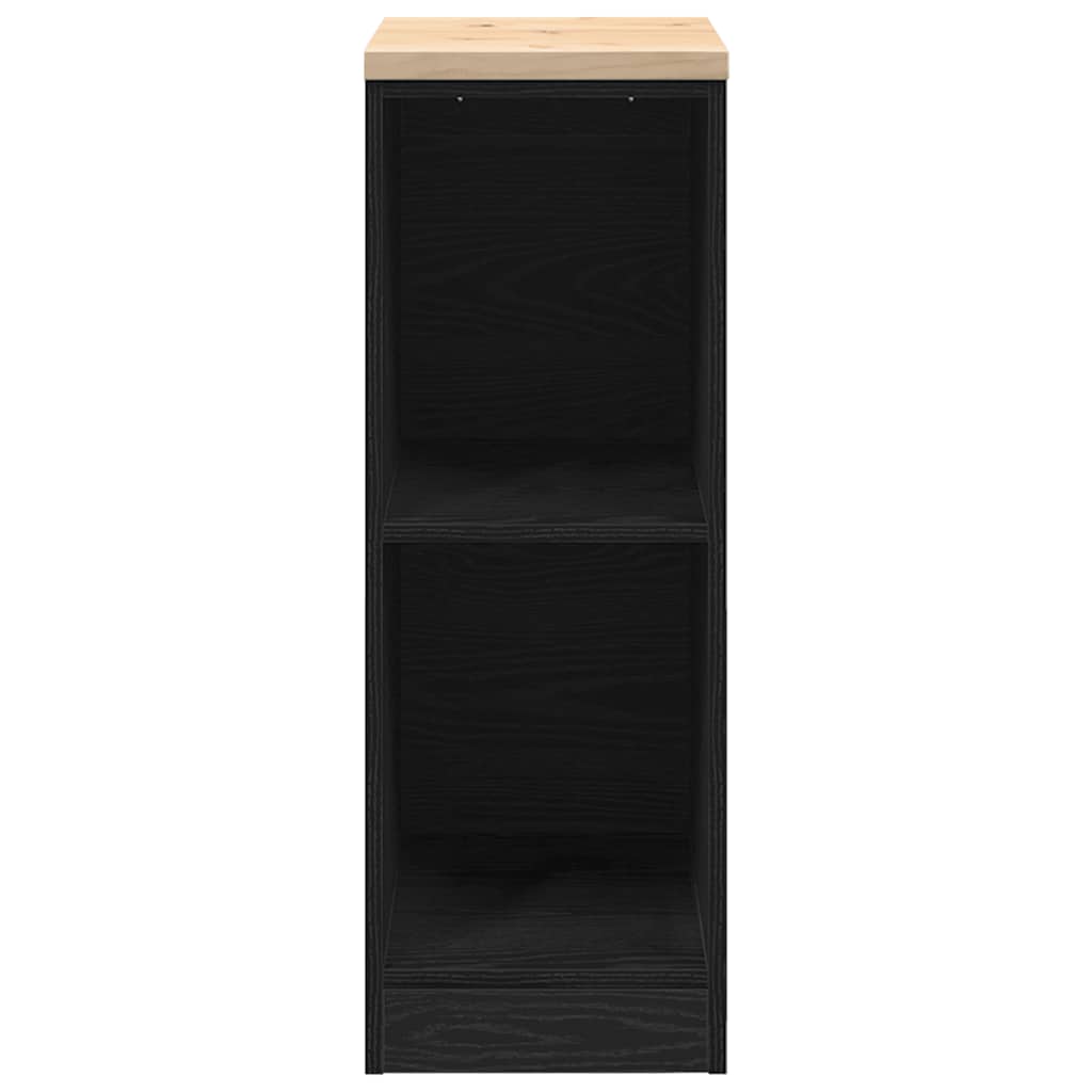 Garageopbevaringsskab Sort 30x51x85 cm Massivt træ Fyrretræ