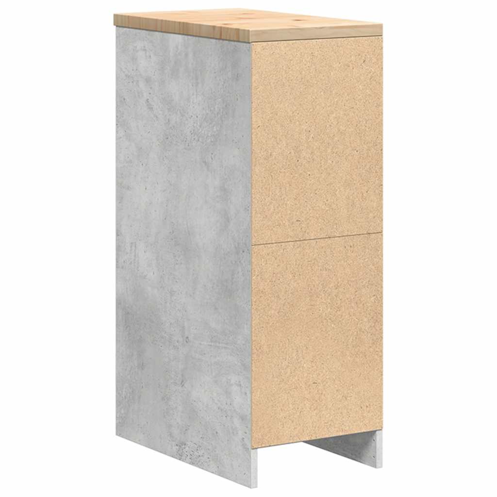 Garageopbevaringsskab Beton Grå 30x51x85cm Massivt træ Fyrretræ