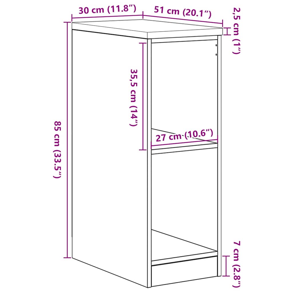 Garageopbevaringsskab Beton Grå 30x51x85cm Massivt træ Fyrretræ