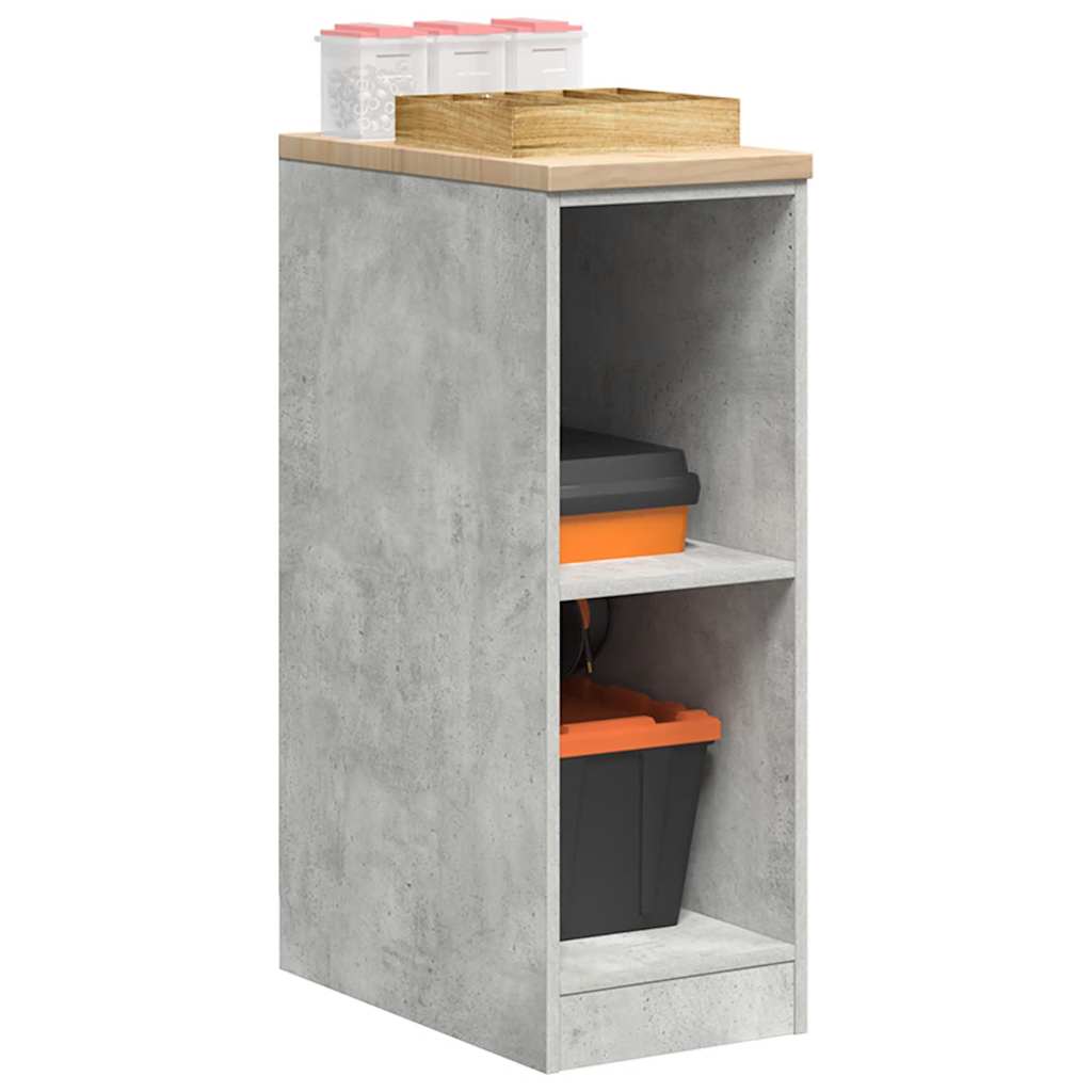 Garageopbevaringsskab Beton Grå 30x51x85cm Massivt træ Fyrretræ