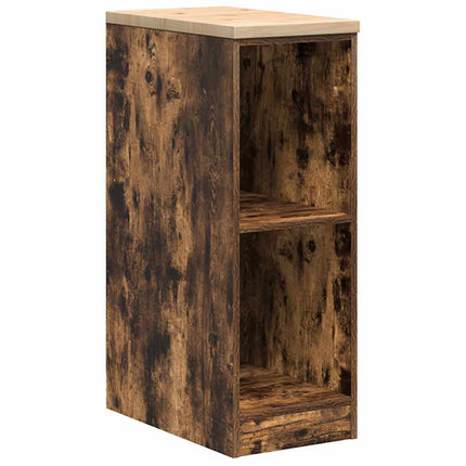 Garageopbevaringsskab røget eg 30x51x85 cm massivt træ fyrretræ