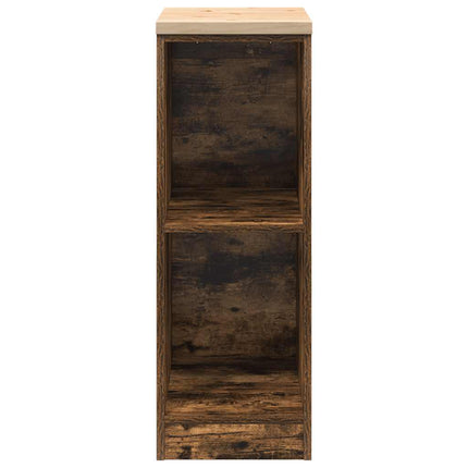 Garageopbevaringsskab røget eg 30x51x85 cm massivt træ fyrretræ
