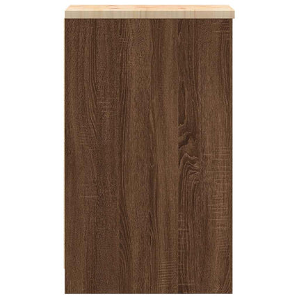 Garageopbevaringsskab brun eg 30x51x85 cm massivt træ fyrretræ