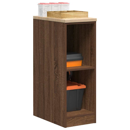 Garageopbevaringsskab brun eg 30x51x85 cm massivt træ fyrretræ
