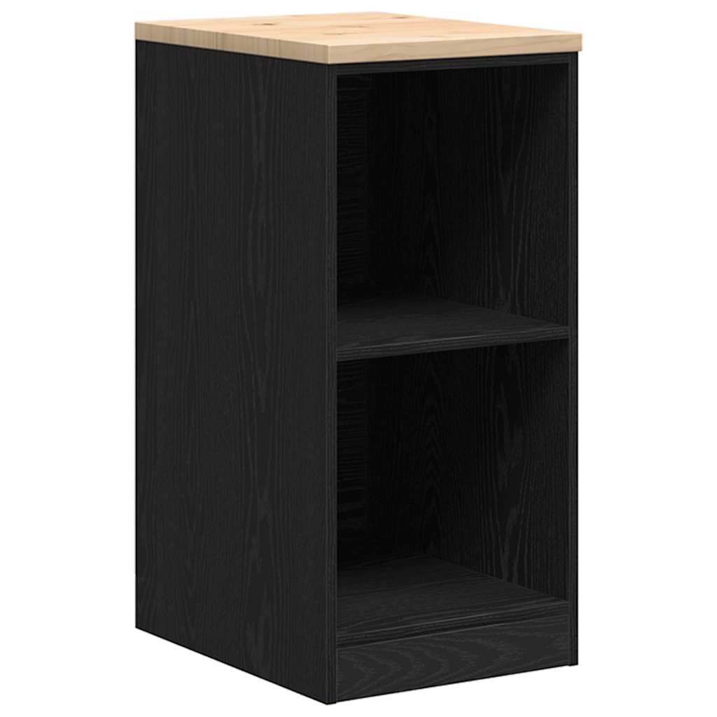 Garageopbevaringsskab Sort 40x51x85 cm Massivt træ Fyrretræ