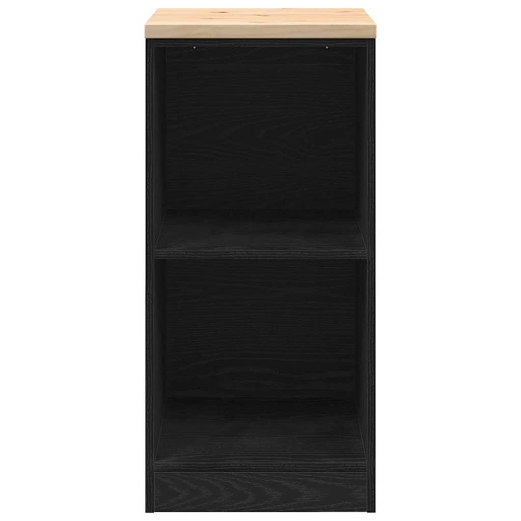 Garageopbevaringsskab Sort 40x51x85 cm Massivt træ Fyrretræ