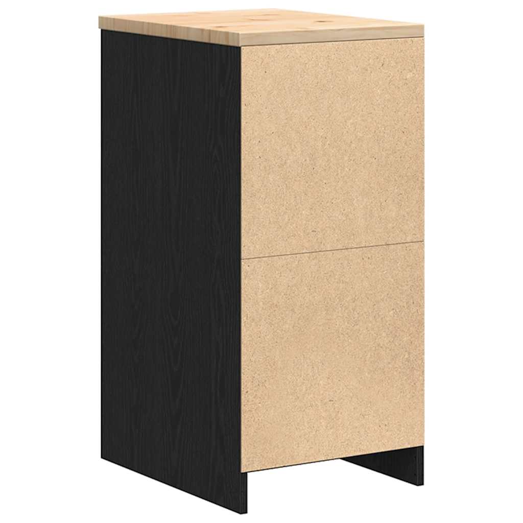 Garageopbevaringsskab Sort 40x51x85 cm Massivt træ Fyrretræ
