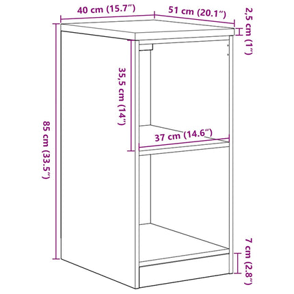 Garageopbevaringsskab Sonoma eg 40x51x85cm Massivt træ Fyrretræ