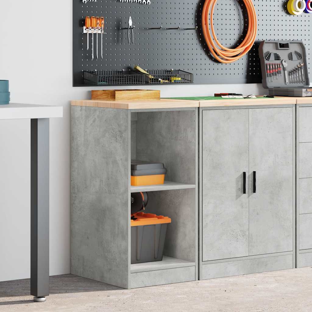Garageopbevaringsskab Beton Grå 40x51x85cm Massivt træ Fyrretræ