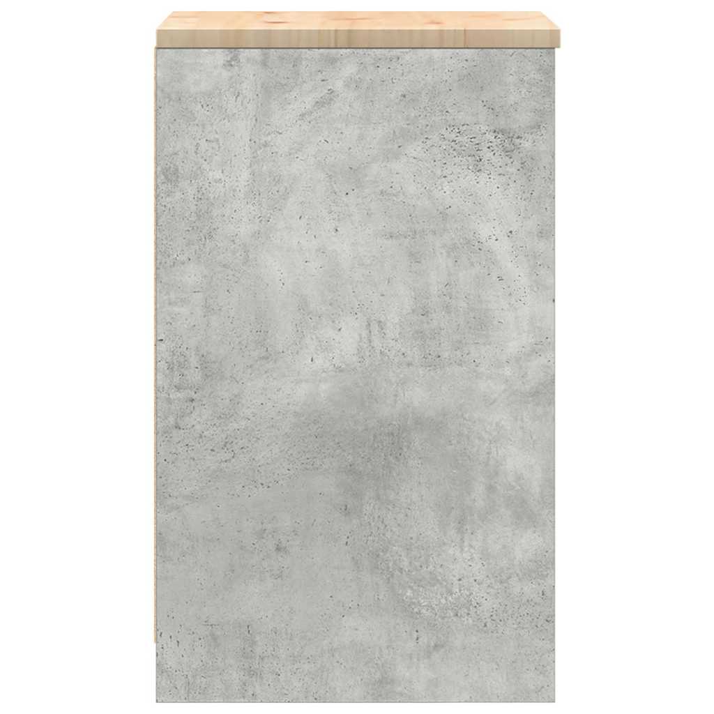Garageopbevaringsskab Beton Grå 40x51x85cm Massivt træ Fyrretræ