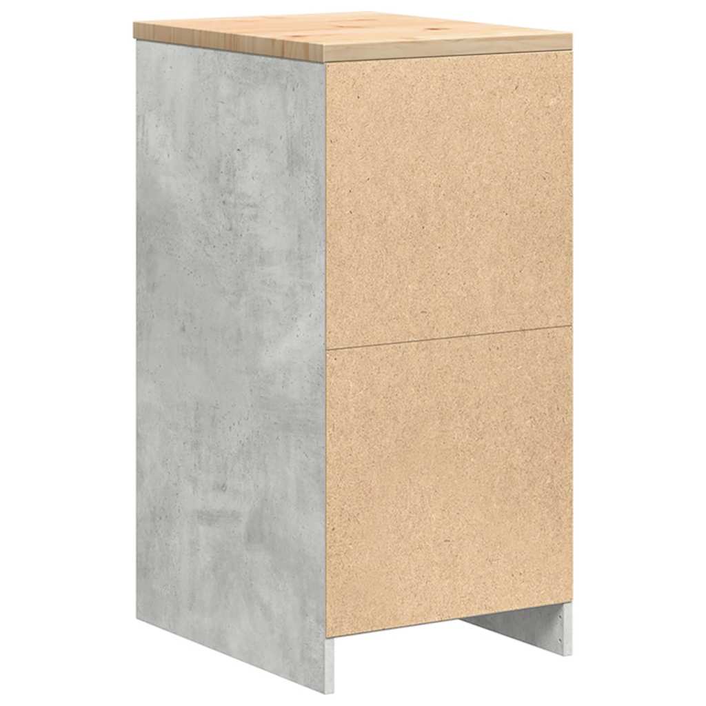 Garageopbevaringsskab Beton Grå 40x51x85cm Massivt træ Fyrretræ