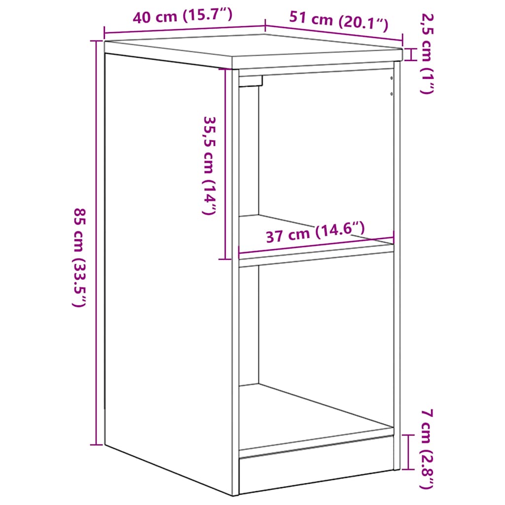 Garageopbevaringsskab Beton Grå 40x51x85cm Massivt træ Fyrretræ
