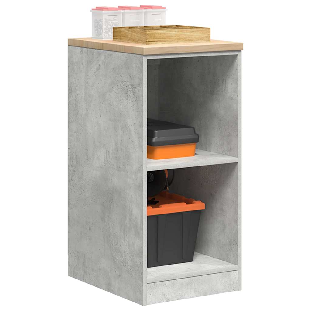 Garageopbevaringsskab Beton Grå 40x51x85cm Massivt træ Fyrretræ