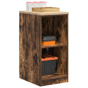 Garageopbevaringsskab røget eg 40x51x85 cm massivt træ fyrretræ