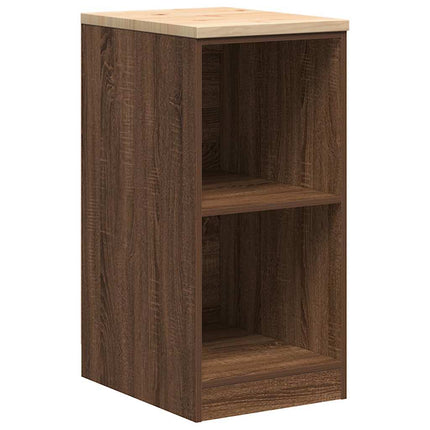 Garageopbevaringsskab brun eg 40x51x85 cm massivt træ fyrretræ