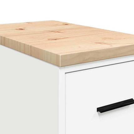 Garageopbevaringsskab Hvid 30x51x85 cm Massivt træ Fyrretræ