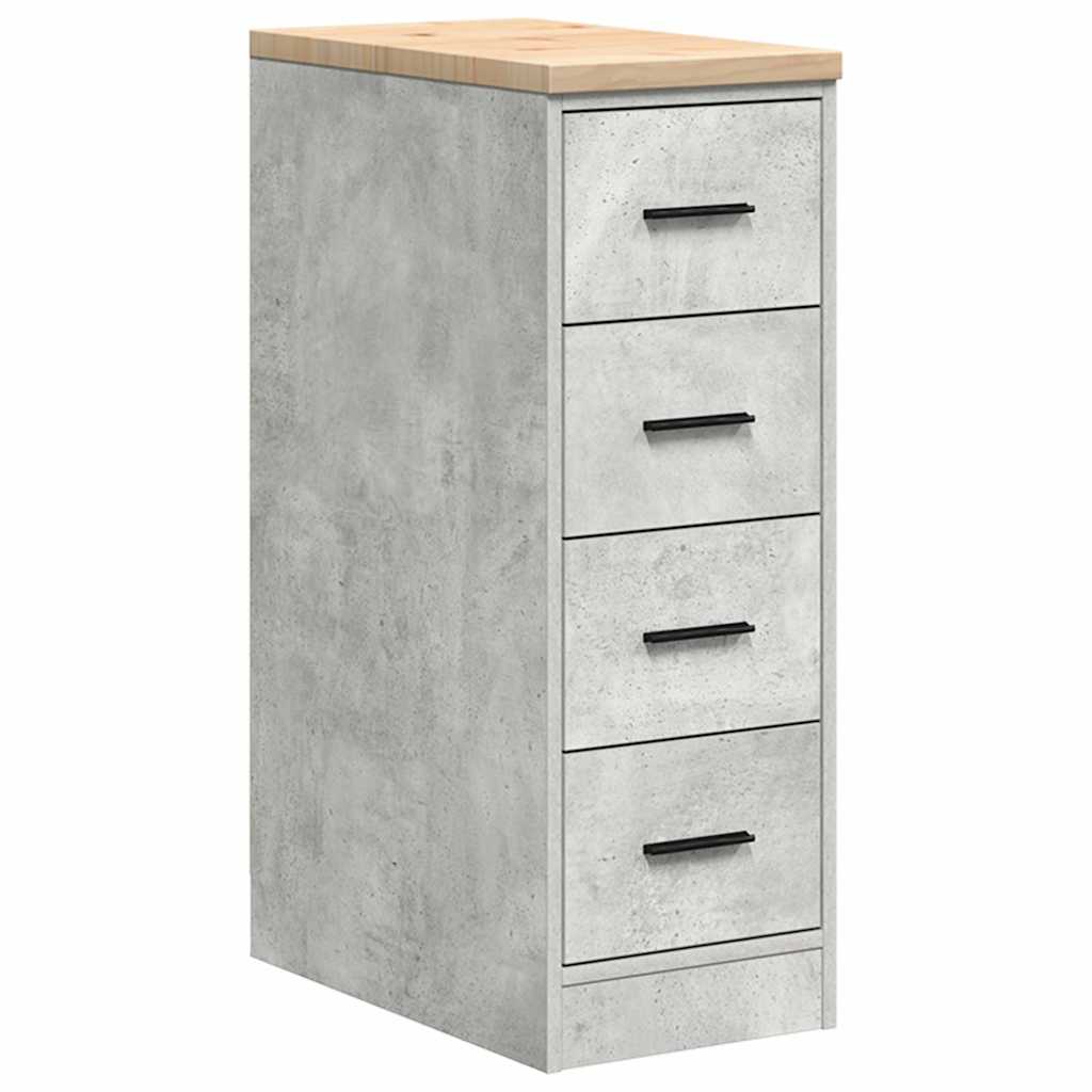 Garageopbevaringsskab Beton Grå 30x51x85cm Massivt træ Fyrretræ
