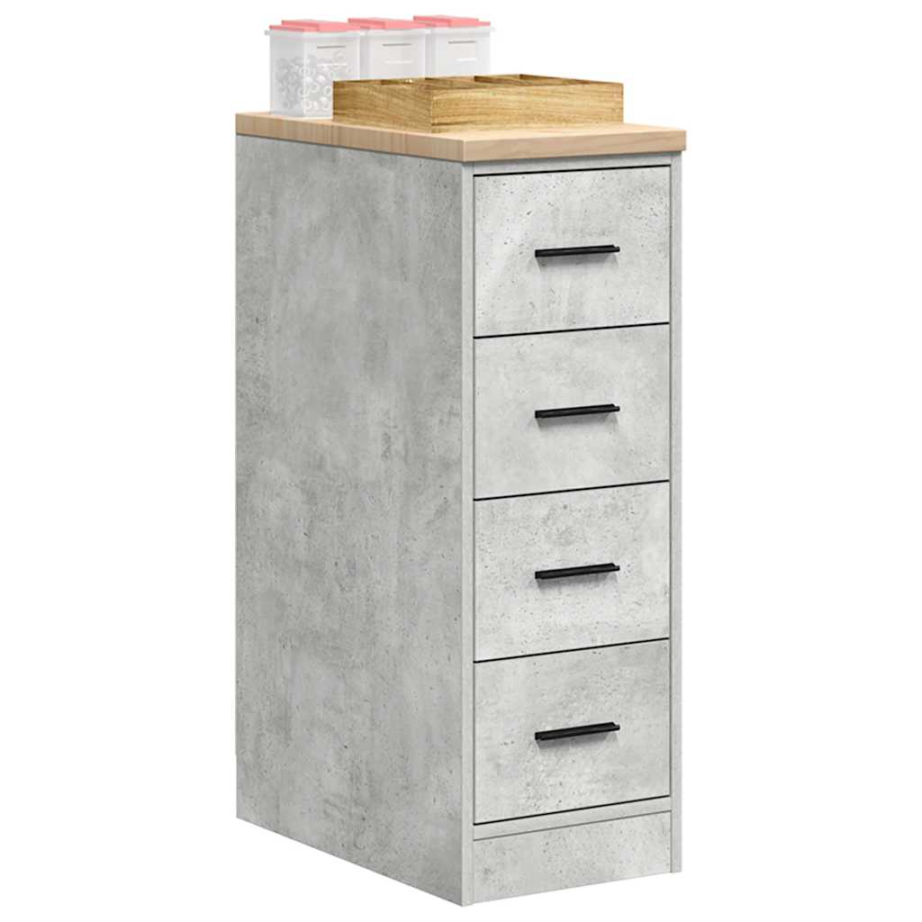 Garageopbevaringsskab Beton Grå 30x51x85cm Massivt træ Fyrretræ
