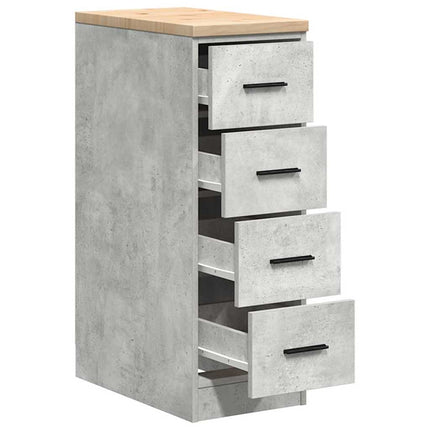 Garageopbevaringsskab Beton Grå 30x51x85cm Massivt træ Fyrretræ