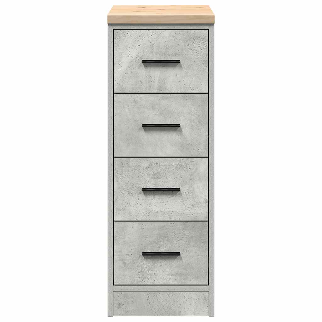 Garageopbevaringsskab Beton Grå 30x51x85cm Massivt træ Fyrretræ