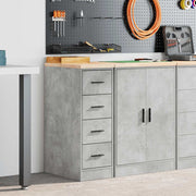 Garageopbevaringsskab Beton Grå 30x51x85cm Massivt træ Fyrretræ