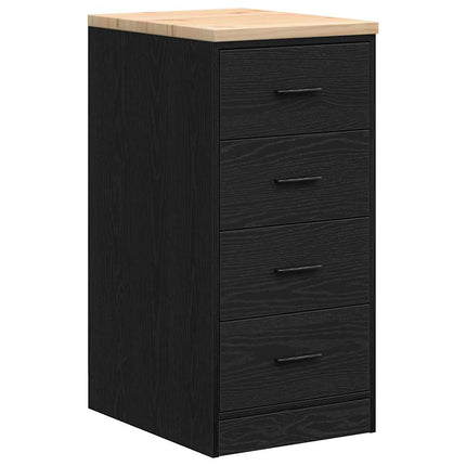 Garageopbevaringsskab Sort 40x51x85 cm Massivt træ Fyrretræ