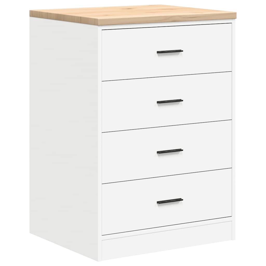 Garageopbevaringsskab Hvid 60x51x85 cm Massivt træ Fyrretræ
