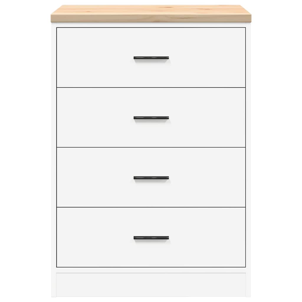 Garageopbevaringsskab Hvid 60x51x85 cm Massivt træ Fyrretræ