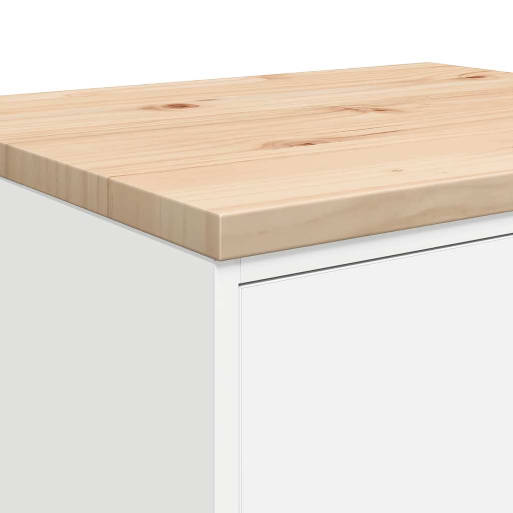Garageopbevaringsskab Hvid 60x51x85 cm Massivt træ Fyrretræ