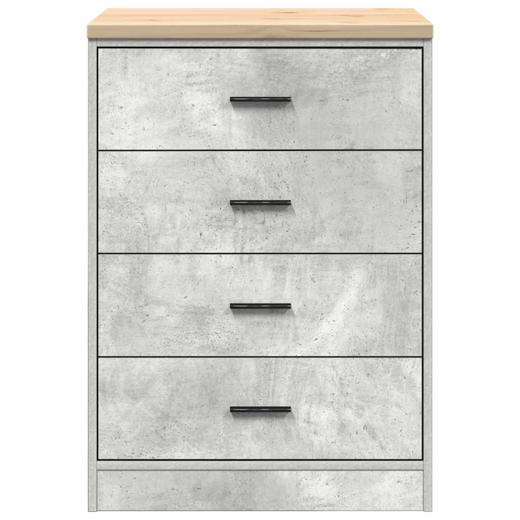 Garageopbevaringsskab Beton Grå 60x51x85cm Massivt træ Fyrretræ