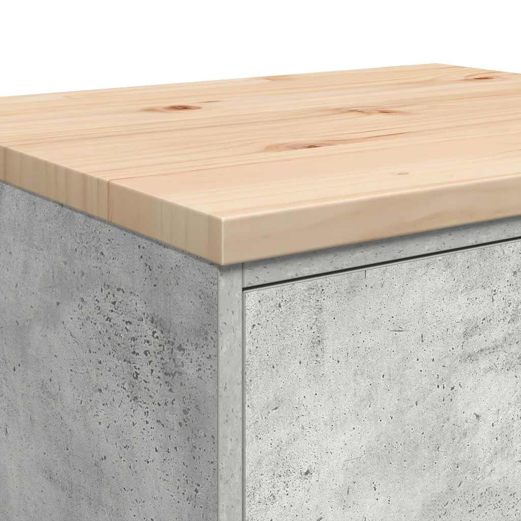 Garageopbevaringsskab Beton Grå 60x51x85cm Massivt træ Fyrretræ