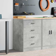 Garageopbevaringsskab Beton Grå 60x51x85cm Massivt træ Fyrretræ