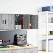 vægskabe til garagen 2 stk. konstrueret træ grå sonoma-eg